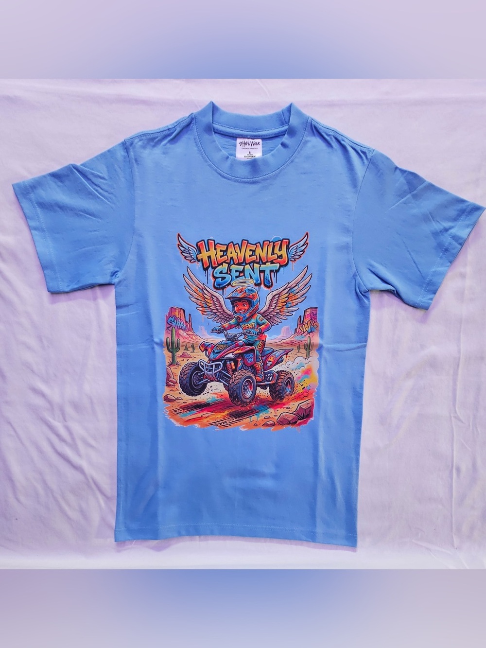 Boys' Light Blue Short Sleeve Graphic Tee